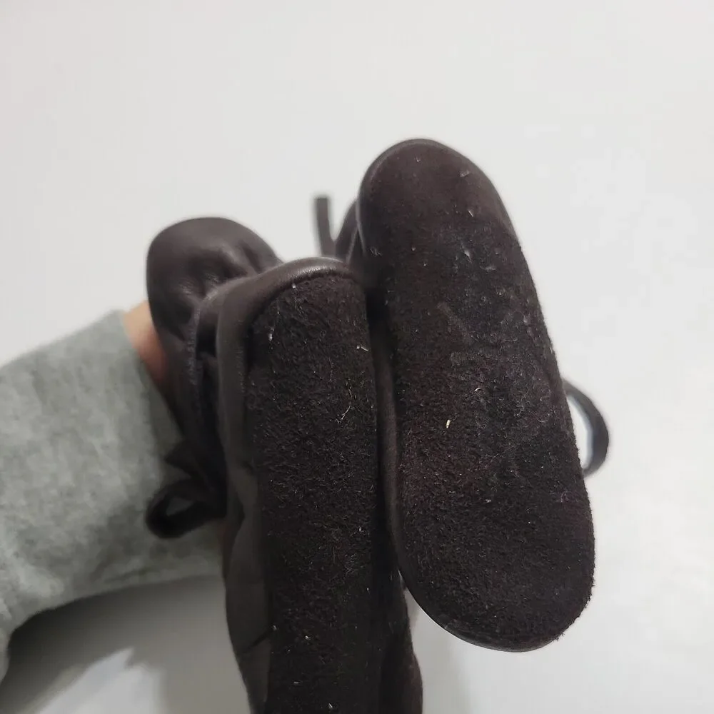 Greier NB Baby Girls Size 1 Winter Boots Brow Pull On Shearling Lined Warm Shoes